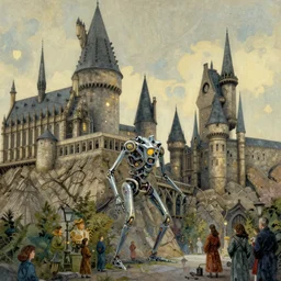 hogwarts by roger dean, biomechanical, 4 k, hyper detailed