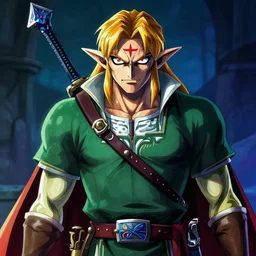 Creepy colorful portrait of Ganondorf (The Legend of Zelda) by John Berkey, straight-on view