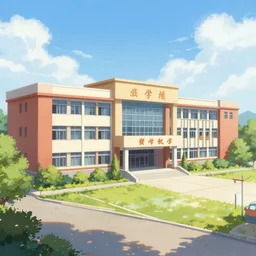 school building, artstation