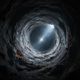 A giant wormhole that is ripping the fabric of space and time, hyperrealistic, dark, cinematic