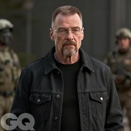 Walter White in Balenciaga for GQ, picture, 4k, 8k, photorealistic, hd, hdr, dof, CGSociety, 3d, unreal engine render, octane render, blender