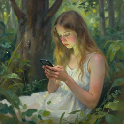 nature goddess checking her phone, by josephine wall, magic realism, octane, art by amanda sage,