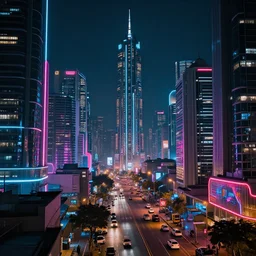 ndebele cyberpunk city of the future, close up street scene, ndebele neon lights, high definition, detailed, futuristic, night scene, realistic