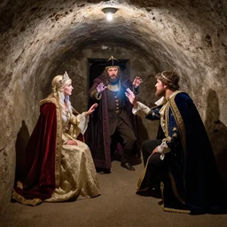 tzar and tzarina are killed with magic happens in an underground celler, levitan, russia