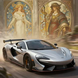sports car action shot, deep focus, d & d, fantasy, intricate, elegant, highly detailed, digital painting, artstation, concept art, matte, sharp focus, illustration, hearthstone, art by artgerm and greg rutkowski and alphonse mucha