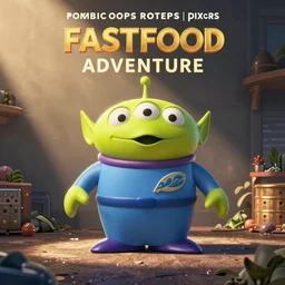 alien fastfood adventure pixar movie poster