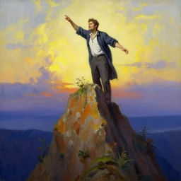 peak of an acid trip, painting by Thomas Kinkade