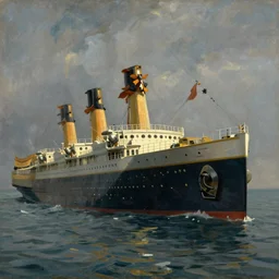 Titanic on the river Thames, oil-on-canvas by Ivan Aivazovsky
