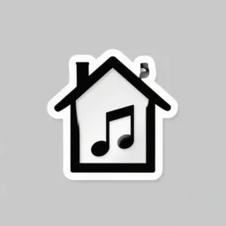 logo of a house with music included