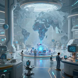 a future world where nanotechnology has created a post - scarcity society. a scene from this society