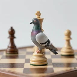 photo of a new chess piece based off a pigeon n 4