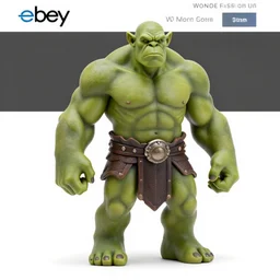 Image on the store website, eBay, Wonderfully detailed 100mm Resin figure of a Muscular Orc Warrior with green skin .