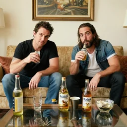 alex jones and squirrel squad in living room drinking modelos