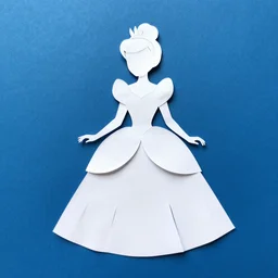 cut paper sculpture of cinderella