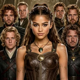 young zendaya, legendary warrior, heroic fighter, lord of the rings, tattoos, decorative ornaments, battle armor, omar ortiz, carl spitzweg, ismail inceoglu, vdragan bibin, hans thoma, greg rutkowski, alexandros pyromallis, perfect face, sharply detailed, centered, rule of thirds, realistic shading, photorealism