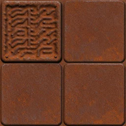 normal map and diffuse map of a rusty iron surface - seamless