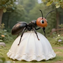 giant ant wearing a dress, photo, detailed, 4k