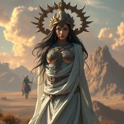 goddess of the steppe, highly detailed, digital painting, artstation, concept art, smooth, sharp focus, illustration, unreal engine 5, 8 k, art by artgerm and greg rutkowski and edgar maxence