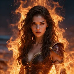 ocean fire, photorealistic fantasy portrait, artstation, hyper detailed, love.