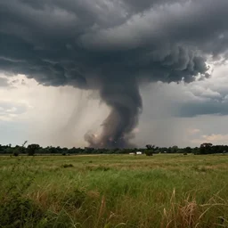a tornado in the distant landscape, hdr, artstation, shuttershock, 4 dimensions
