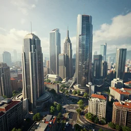 high resolution photo of a european cityscape in the future, sci - fi, cyberpunk, octane render, unreale engine, ray traced, hyper detailed
