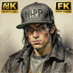 an oil painting of a igoku wearing a hip - hop rap hat drawn by frank frazetta, hd, hdr, ue 5, ue 6, unreal engine 5, 3 d, cinematic 4 k wallpaper, 8 k, ultra detailed, high resolution, artstation, award - winning pencil drawing