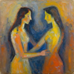 a sense of love and belonging, abstract, expressionist, oil on canvas