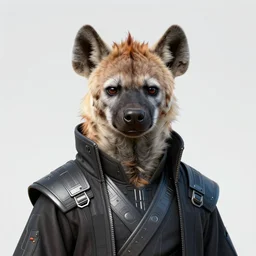 beautiful portrait commission of a male furry anthro hyena fursona wearing cyberpunk jedi robes and wielding a yellow lightsaber in his left hand. Cyberpunk city at night in the rain. character design by charlie bowater, ross tran, artgerm, and makoto shinkai, detailed, inked, western comic book art