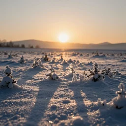 tilt shift frozen sun