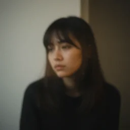 a negative color image of a person