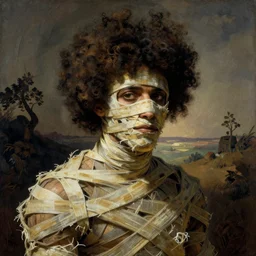 a mummy with an afro by gustave dore