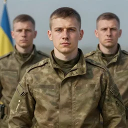portrait of a heroic young ukrainian soldier, art by denys tsiperko and bogdan rezunenko, hyperrealism