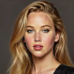 A very detailed beautiful portrait painting of Jennifer Lawrence.