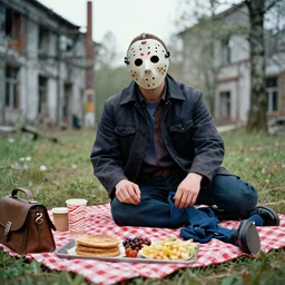 jason voorhees having a picnic at chernobyl