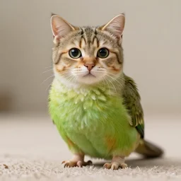a kiwi bird - cat - hybrid. animal photography,