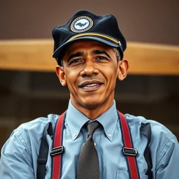 riverdale still of obama wearing suspenders and a propeller cap, cap with a propeller on it, propeller hat