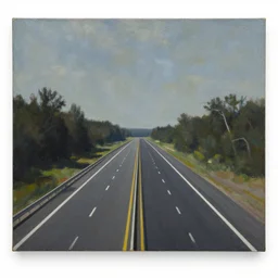 a painting of a highway, by boris vallejo