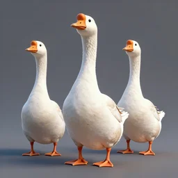 3 d render of a goose with human feet