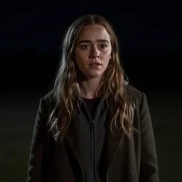 Emilia Clarke in Hereditary (2018) high contrast lighting, night scene
