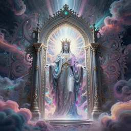 [ palate ] [ nebulous energy ] [ muted neon colors ] intricate gothic style time portal with paisley cloud pattern, god at the gate, award winning composition, vibrant neon nebulous clouds, symmetrical details, sharp focus, hyper realistic illustration, radiant light rays, photorealistic illustration, intricate and fine details, volumetric lighting,