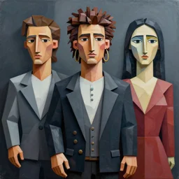 3 d cell shaded portrait painting of a rockstar, 3 d cell shaded cubism, in the style of picasso 3 d cell shaded, elegant, highly detailed, artstation, illustration, art by picasso 3 d cell shaded unreal engine