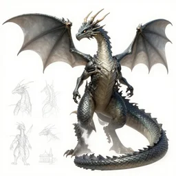 detailed concept art of a dragon seadragon character by richard anderson, artstation, artstationhd, detailed scales, detailed texture, concept sheet