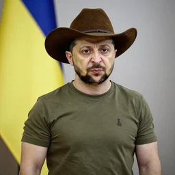 'Volodymyr Zelenskyy in a cowboy hat'