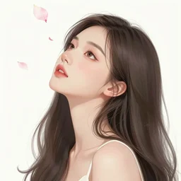 the portrait of an absurdly beautiful, graceful, elegant, innocent woman made of petals looking up, an ultrafine detailed illustration by kim jung gi, irakli nadar, intricate linework, bright colors, octopath traveler, final fantasy, angular, unreal engine 5 highly rendered, global illumination, radiant light, detailed and intricate environment