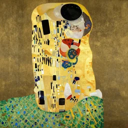Japanese art in the style of Gustav Klimt