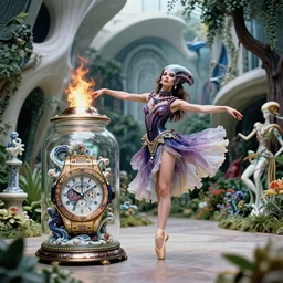 fuji gfx, 8 k, j. j abrams flare ; esoteric ultra realistic cthulhu in hublot ( 1 9 9 0 ) film still garden dance scene in frontiers in porcelain photography fashion magazine june seinen manga portrait edition, hyperrealistic real - life xenomorph gal gadot porcelain occult timepiece in victorian glass jar, pointe pose, eye contact, tilt shift wide shot zaha hadid background