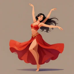 a digital illustration of a beautiful woman dancing