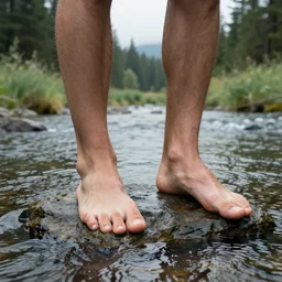 big foot by a river in central oregon, 4 k