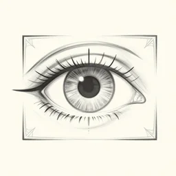 schematic of a cybernetic eye augmentation, drawn business logo, art nouveau