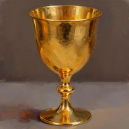 beautiful aesthetic inspirational digital painting of a close - up golden goblet, by greg rutkowski, trending on artstation, volumetric light.